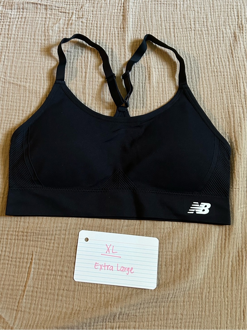 New Balance Black Racerback Medium-Impact Sports Bra